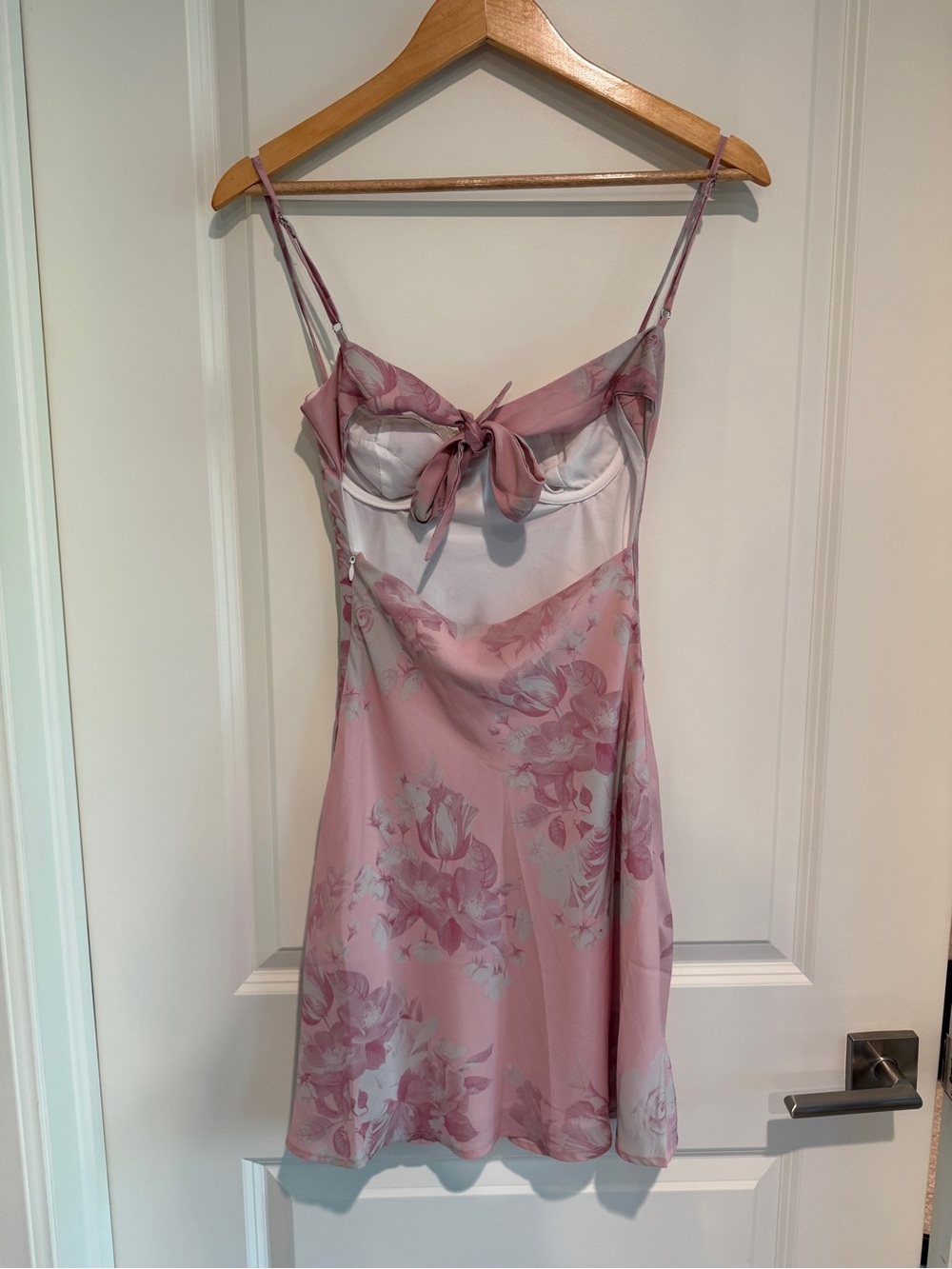 Princess Polly Pink Floral Lace Trim Mini Dress - Picture 3 of 4